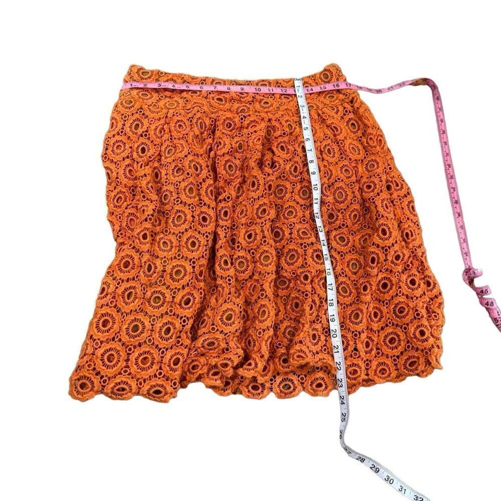 moulinette soeurs Anthropologie Crochet skirt heavy & beautiful burnt orange 10 - Picture 3 of 8